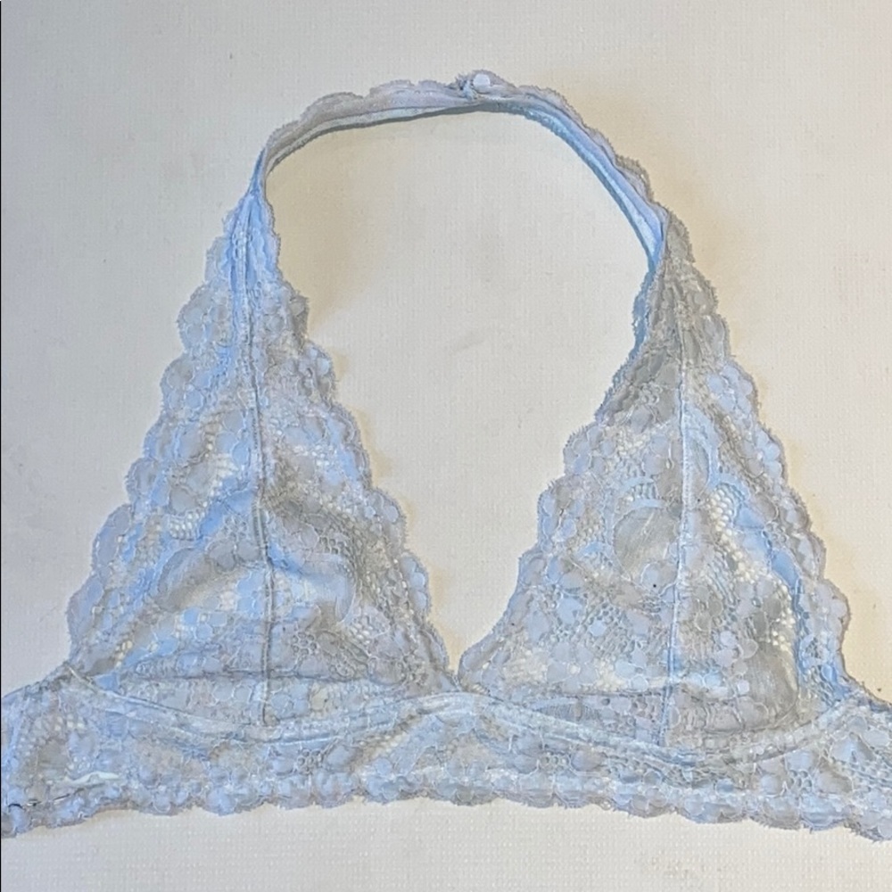Women's FP Intimately Blue Lace Halter Bralette Medium